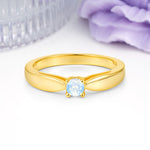 Classic Minimalist 4 Prong Round Cut Moonstone Engagement Ring - Additional view