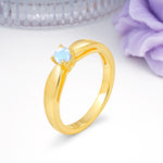 Classic Minimalist 4 Prong Round Cut Moonstone Engagement Ring - Additional view
