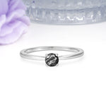 Minimalist Classic 4-Prong Round Cut Black Rutilated Quartz Engagement Ring - Additional view