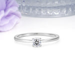 Minimalist Classic 4-Prong Round Cut Lab Diamond Engagement Ring - Additional view