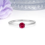 Minimalist Classic 4-Prong Round Cut Ruby Engagement Ring - Additional view