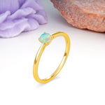 Minimalist Classic 4-Prong Round Cut Fire Opal Engagement Ring - Additional view