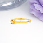 Minimalist Classic 4-Prong Round Cut Citrine Engagement Ring - Additional view