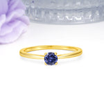 Minimalist Classic 4-Prong Round Cut Tanzanite Engagement Ring - Additional view