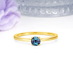 Minimalist Classic 4-Prong Round Cut Alexandrite Engagement Ring - Additional view