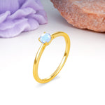 Minimalist Classic 4-Prong Round Cut Moonstone Engagement Ring - Additional view