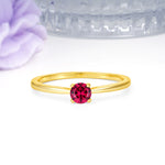 Minimalist Classic 4-Prong Round Cut Ruby Engagement Ring - Additional view