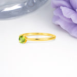 Minimalist Classic 4-Prong Round Cut Peridot Engagement Ring - Additional view