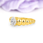Unique Stacked 4-Prong Oval Cut Moissanite Engagement Ring - Additional view