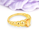Unique Stacked 4-Prong Oval Cut Citrine Engagement Ring - Additional view