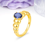 Unique Stacked 4-Prong Oval Cut Tanzanite Engagement Ring - Additional view