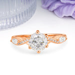 Unique Intertwined 6-Prong Round Cut Moissanite Engagement Ring - Additional view