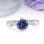 Unique Intertwined 6-Prong Round Cut Tanzanite Engagement Ring - Additional view