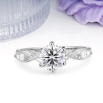 Unique Intertwined 6-Prong Round Cut Lab Diamond Engagement Ring - Additional view
