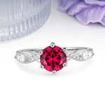 Unique Intertwined 6-Prong Round Cut Ruby Engagement Ring - Additional view