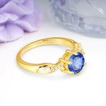 Unique Intertwined 6-Prong Round Cut Sapphire Engagement Ring - Additional view