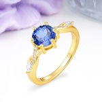 Unique Intertwined 6-Prong Round Cut Sapphire Engagement Ring - Additional view