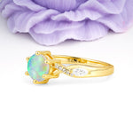 Unique Intertwined 6-Prong Round Cut Fire Opal Engagement Ring - Additional view