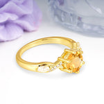 Unique Intertwined 6-Prong Round Cut Citrine Engagement Ring - Additional view