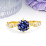 Unique Intertwined 6-Prong Round Cut Tanzanite Engagement Ring - Additional view