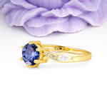 Unique Intertwined 6-Prong Round Cut Tanzanite Engagement Ring - Additional view