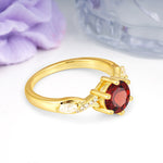 Unique Intertwined 6-Prong Round Cut Garnet Engagement Ring - Additional view