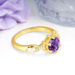 Unique Intertwined 6-Prong Round Cut Amethyst Engagement Ring - Additional view