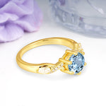 Unique Intertwined 6-Prong Round Cut Aquamarine Engagement Ring - Additional view