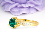 Unique Intertwined 6-Prong Round Cut Emerald Engagement Ring - Additional view