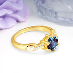 Unique Intertwined 6-Prong Round Cut Alexandrite Engagement Ring - Additional view
