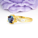 Unique Intertwined 6-Prong Round Cut Alexandrite Engagement Ring - Additional view