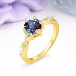 Unique Intertwined 6-Prong Round Cut Alexandrite Engagement Ring - Additional view
