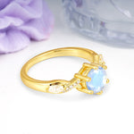 Unique Intertwined 6-Prong Round Cut Moonstone Engagement Ring - Additional view