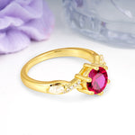 Unique Intertwined 6-Prong Round Cut Ruby Engagement Ring - Additional view
