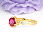 Unique Intertwined 6-Prong Round Cut Ruby Engagement Ring - Additional view