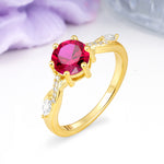 Unique Intertwined 6-Prong Round Cut Ruby Engagement Ring - Additional view