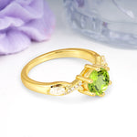 Unique Intertwined 6-Prong Round Cut Peridot Engagement Ring - Additional view