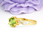 Unique Intertwined 6-Prong Round Cut Peridot Engagement Ring - Additional view