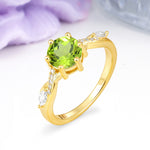 Unique Intertwined 6-Prong Round Cut Peridot Engagement Ring - Additional view