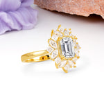 Unique & Classic 12-Prong Emerald Cut Lab Diamond Engagement Ring - Additional view