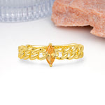Unique, Minimalist, Twisted 2-Prong Setting with Marquise Cut Citrine Engagement Ring - Additional view