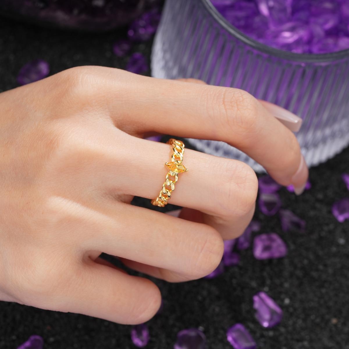 Unique, Minimalist, Twisted 2-Prong Setting with Marquise Cut Citrine Engagement Ring