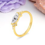 Unique, Minimalist 2-Prong Marquise Cut Lab Diamond Engagement Ring - Additional view