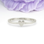 Soft?Toned Raised?Heart Simple Everyday?Wear Ladies Finger Wedding Ring - Additional view