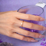 Soft?Toned Raised?Heart Simple Everyday?Wear Ladies Finger Wedding Ring - Additional view
