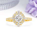 Unique Pavé Setting, Luxurious 4-Prong Round Cut Moissanite Engagement Ring - Additional view