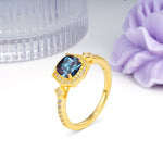 Vintage-Style, Multi-Row Diamond, Luxurious 4-Prong Princess Cut Alexandrite Engagement Ring - Additional view
