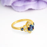 Unique Vintage-Luxury 4-Prong Round Cut Alexandrite Engagement Ring - Additional view
