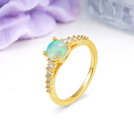 Classic Pavé-Set Ring: Simple 4-Prong Round Cut Fire Opal Engagement Ring - Additional view