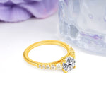 Classic Pavé-Set Ring: Simple 4-Prong Round Cut Lab Diamond Engagement Ring - Additional view